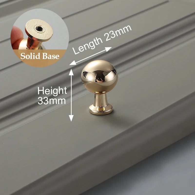 Bright Gold Zinc Alloy Cabinet Pull – Light Luxury Kitchen Handle & Drawer Knob