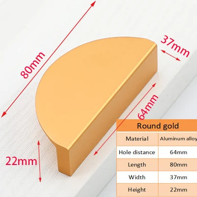 Semi-Circle Side Mount Cabinet Handle – Gold, Black & Copper | Wardrobe & Shoe Cabinet