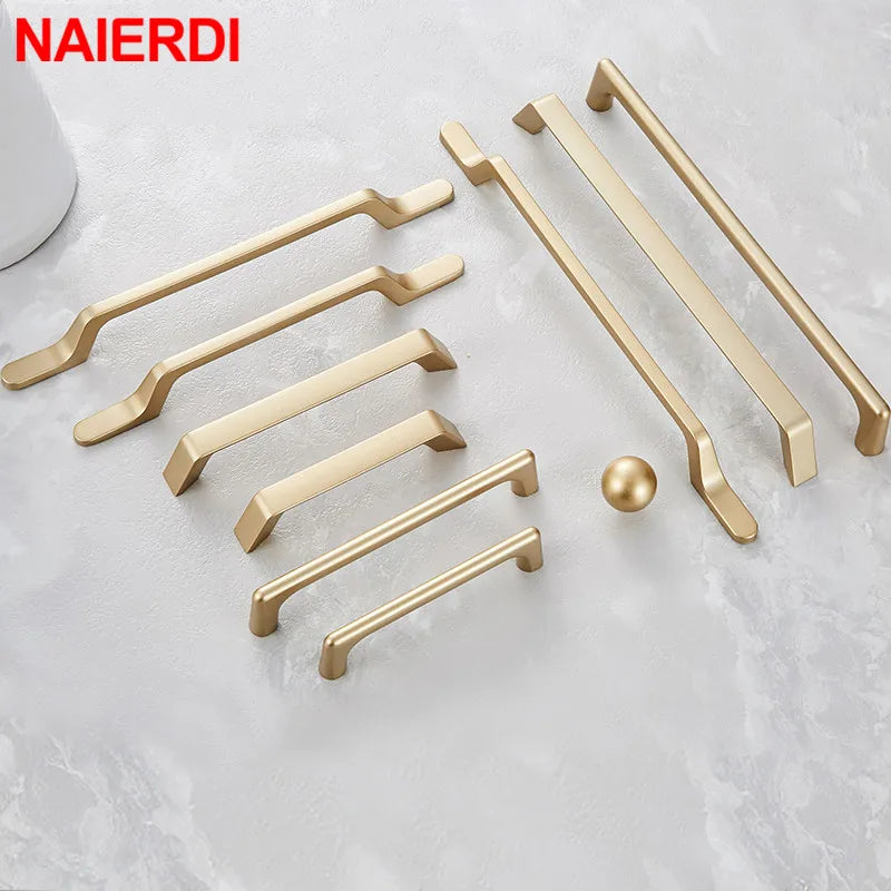 Solid Zinc Alloy Gold Cabinet Handle – Decorative Drawer Knob & Furniture Pull