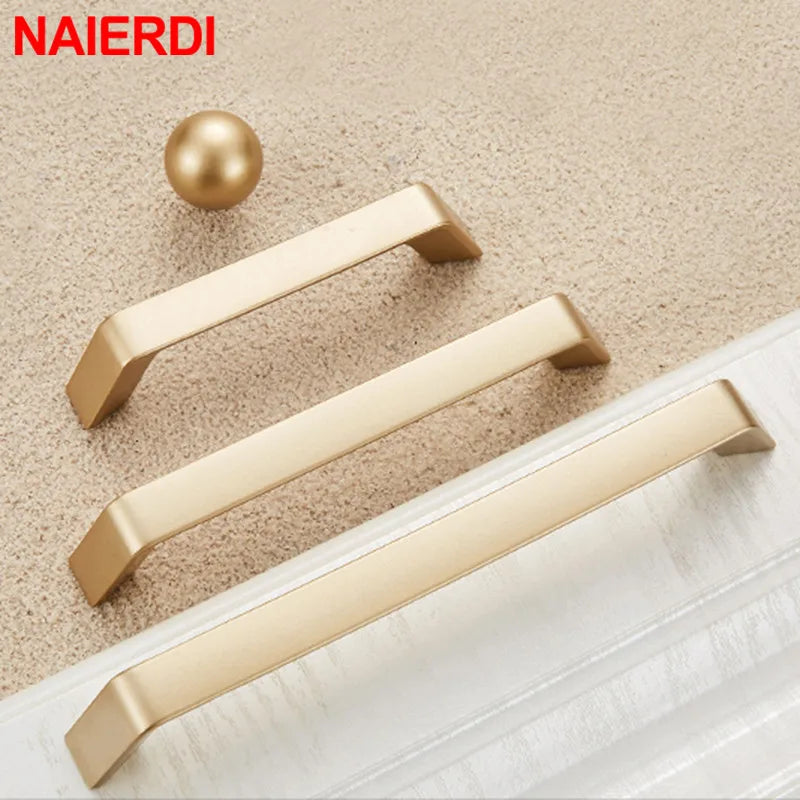 Solid Zinc Alloy Gold Cabinet Handle – Decorative Drawer Knob & Furniture Pull