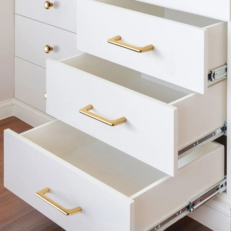 Bright Gold Zinc Alloy Cabinet Pull – Light Luxury Kitchen Handle & Drawer Knob