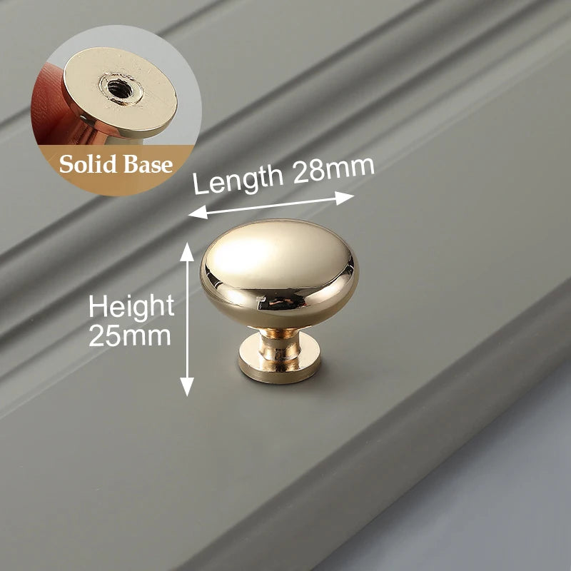 Bright Gold Zinc Alloy Cabinet Pull – Light Luxury Kitchen Handle & Drawer Knob