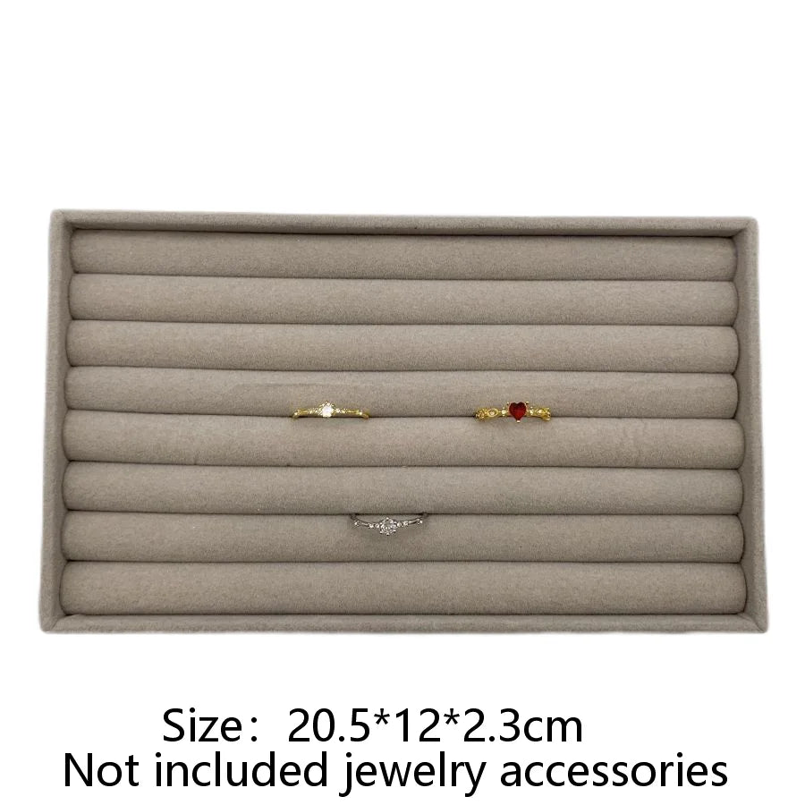 Stackable Velvet Jewellery Display Tray – Ring, Earring & Necklace Organiser Box