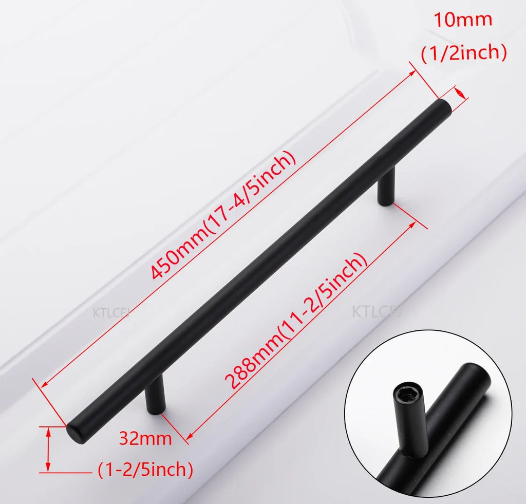 Cylindrical Metal Cabinet Handle – Silver, Black & Gold Modern Kitchen Pull