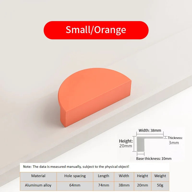 Kids Room Semi-Circle Cabinet Handle – Pastel Colour Aluminium Pull | Modern Design