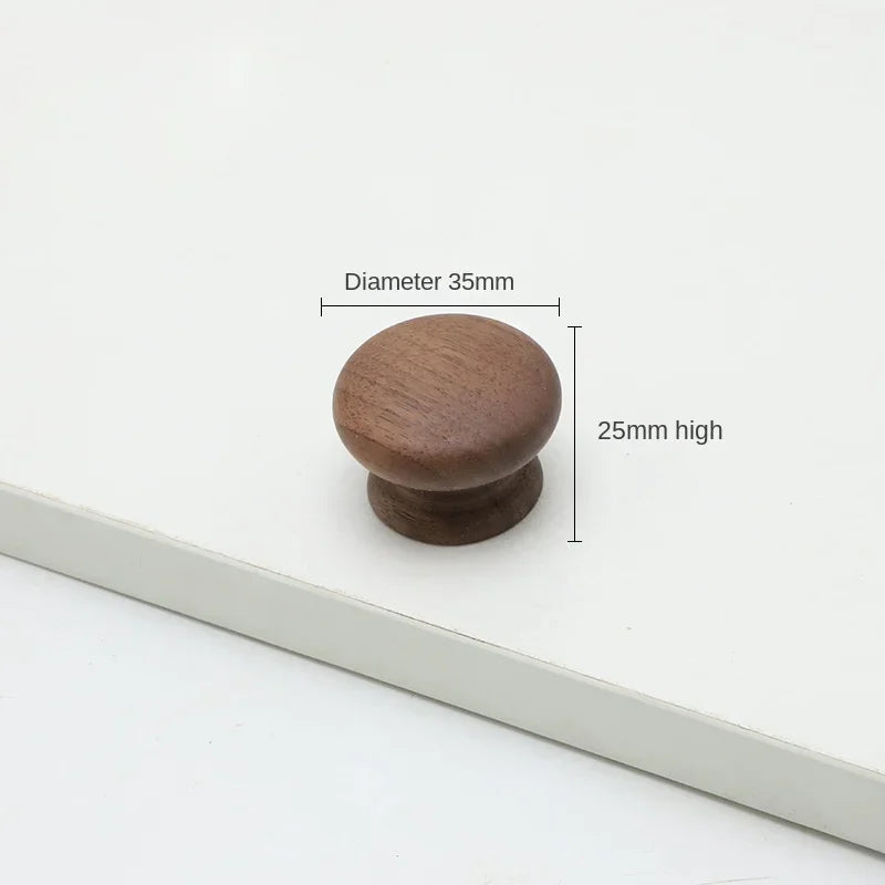 Bow-Shaped Wooden Cabinet Handle – Beech & Black Walnut Drawer Pull | Wardrobe