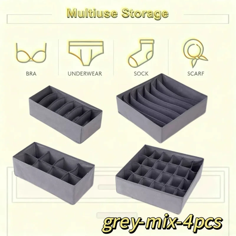 Fabric Drawer Organiser for Underwear & Socks – Storage Box for Closet & Wardrobe