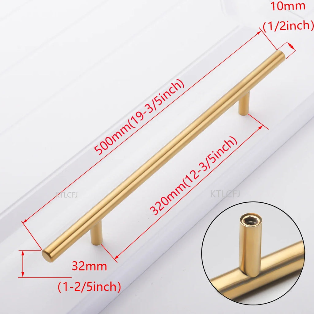 Cylindrical Metal Cabinet Handle – Silver, Black & Gold Modern Kitchen Pull