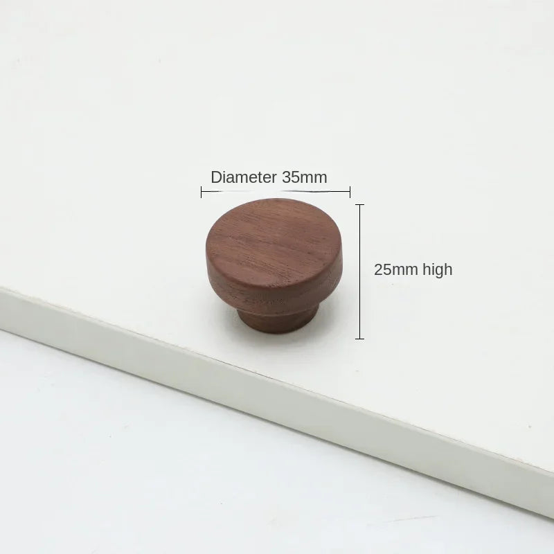 Bow-Shaped Wooden Cabinet Handle – Beech & Black Walnut Drawer Pull | Wardrobe