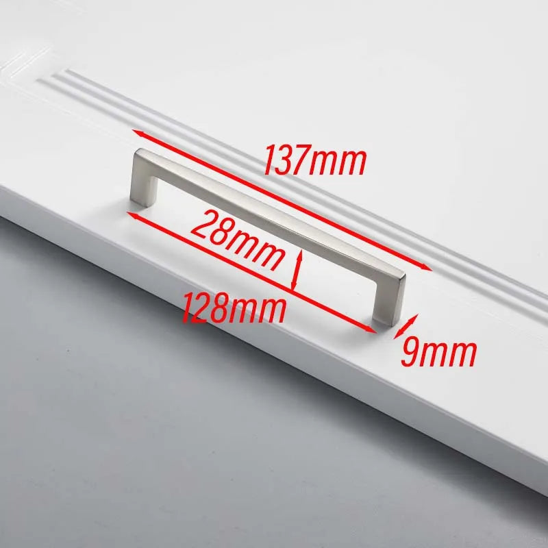 Matte Brushed Nickel Cabinet Handle – Modern Zinc Alloy Drawer Pull