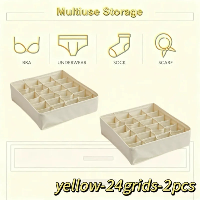 Fabric Drawer Organiser for Underwear & Socks – Storage Box for Closet & Wardrobe