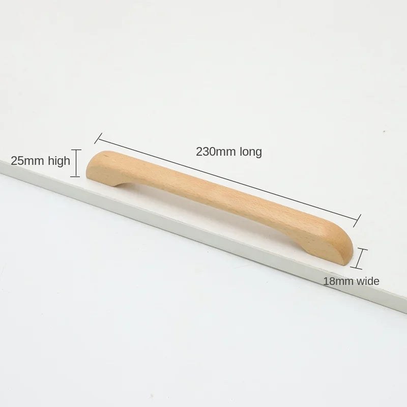 Bow-Shaped Wooden Cabinet Handle – Beech & Black Walnut Drawer Pull | Wardrobe