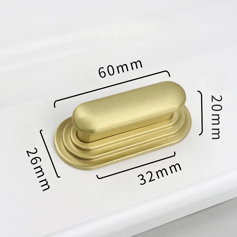 Solid Brass Cabinet Handle – Light Luxury Gold Kitchen Drawer & Wardrobe Pull