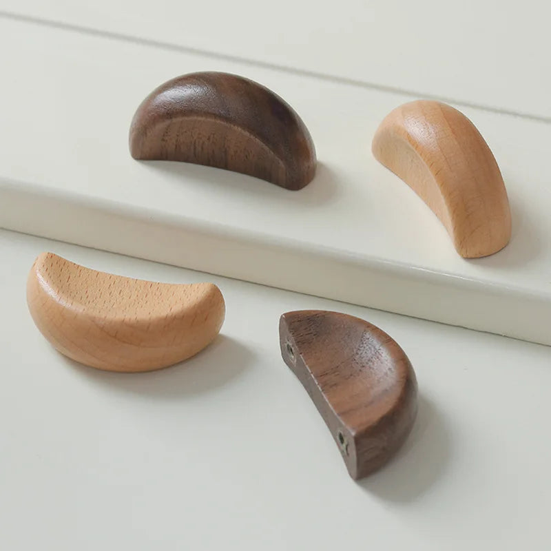 Solid Wood Cabinet Handle – Natural Log Colour Drawer Pull | Children's Wardrobe