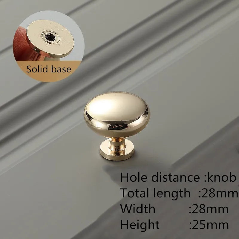 Bright Gold Zinc Alloy Cabinet Handle – Modern Door Knob & Drawer Pull | Home Hardware