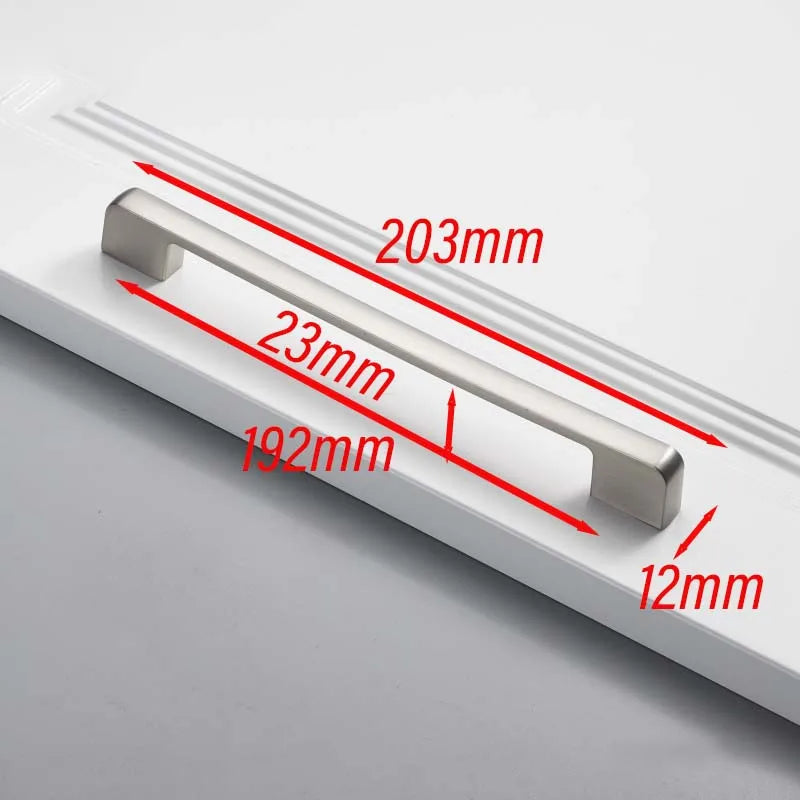 Matte Brushed Nickel Cabinet Handle – Modern Zinc Alloy Drawer Pull