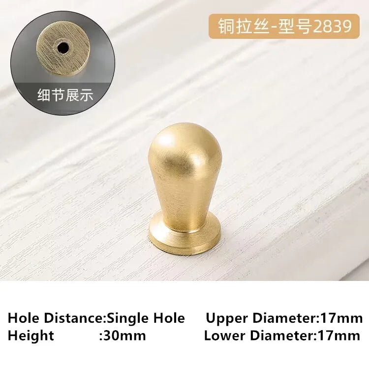 Single-Hole Zinc Alloy Cabinet Knob – Brushed Gold & Antique Copper | Modern Design