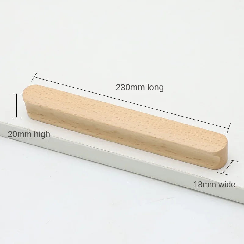 Bow-Shaped Wooden Cabinet Handle – Beech & Black Walnut Drawer Pull | Wardrobe