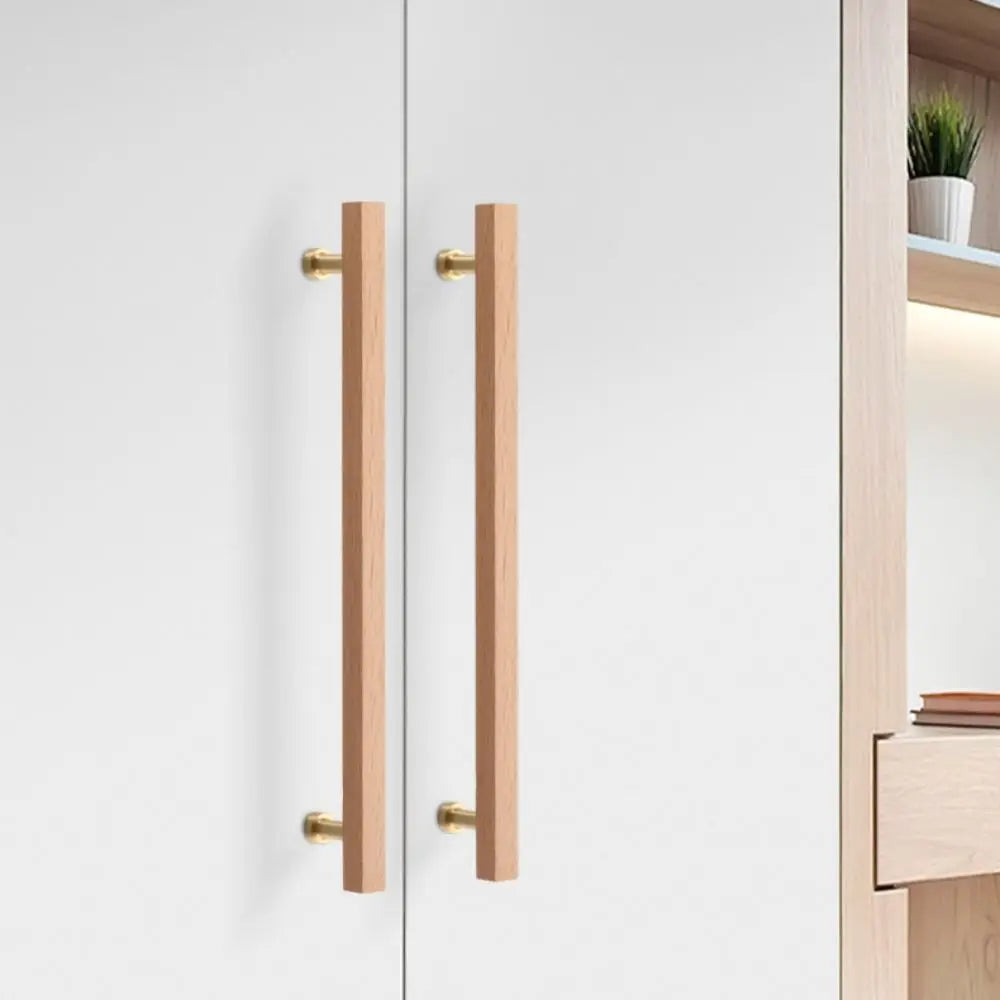 Walnut & Beech Wood Cabinet Handle – Luxury Minimalist Drawer Pull | Wardrobe