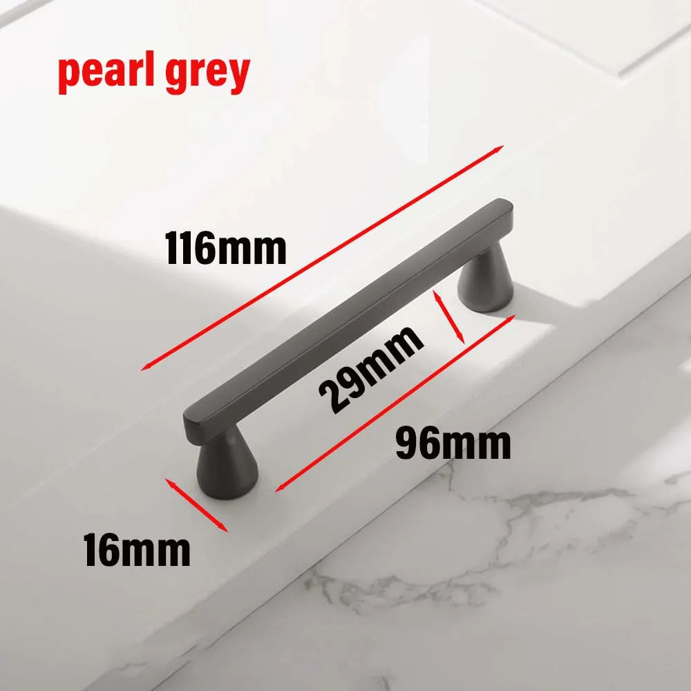 European Zinc Alloy Cabinet Handle – Brushed Copper, Pearl Grey & Gold