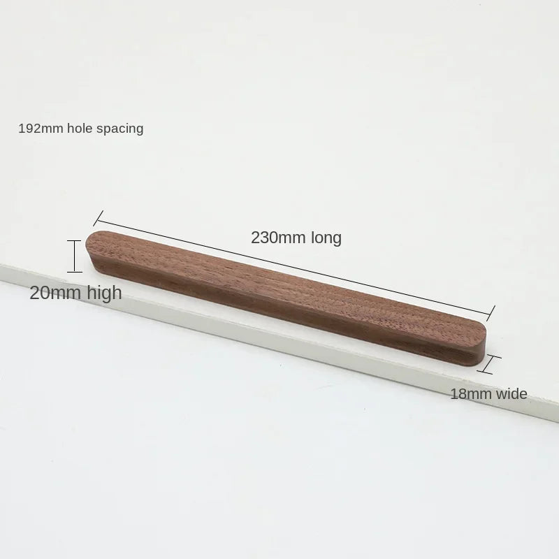 Bow-Shaped Wooden Cabinet Handle – Beech & Black Walnut Drawer Pull | Wardrobe