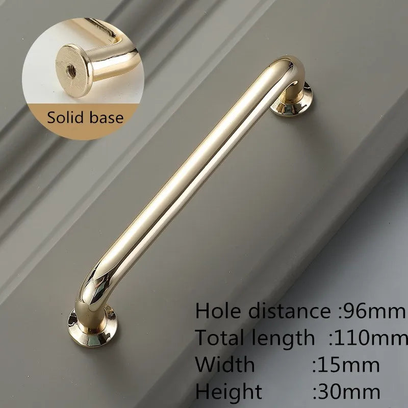 Bright Gold Zinc Alloy Cabinet Handle – Modern Door Knob & Drawer Pull | Home Hardware