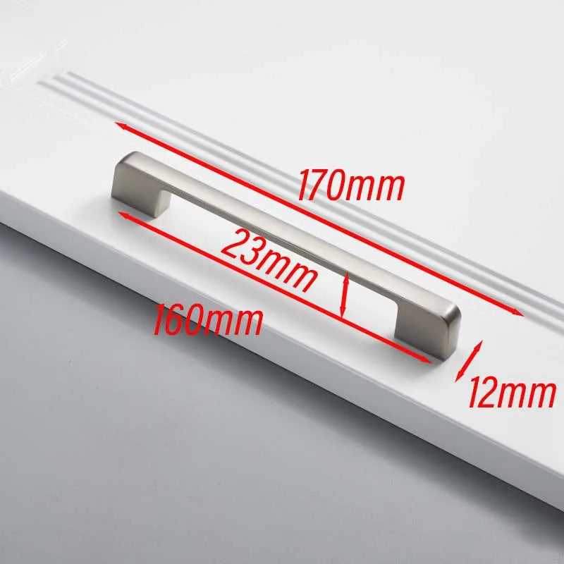 Matte Brushed Nickel Cabinet Handle – Modern Zinc Alloy Drawer Pull