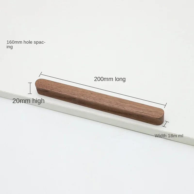 Bow-Shaped Wooden Cabinet Handle – Beech & Black Walnut Drawer Pull | Wardrobe