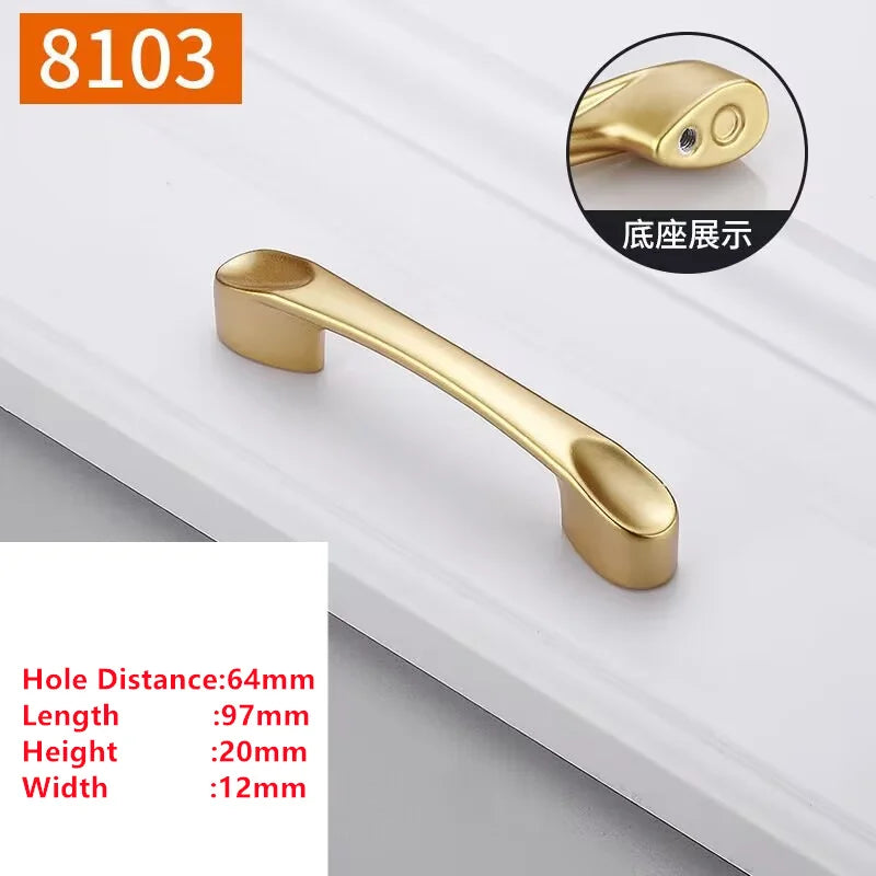 Pearl Gold Cabinet Handle – Zinc Alloy Knob & Drawer Pull | Kitchen Hardware