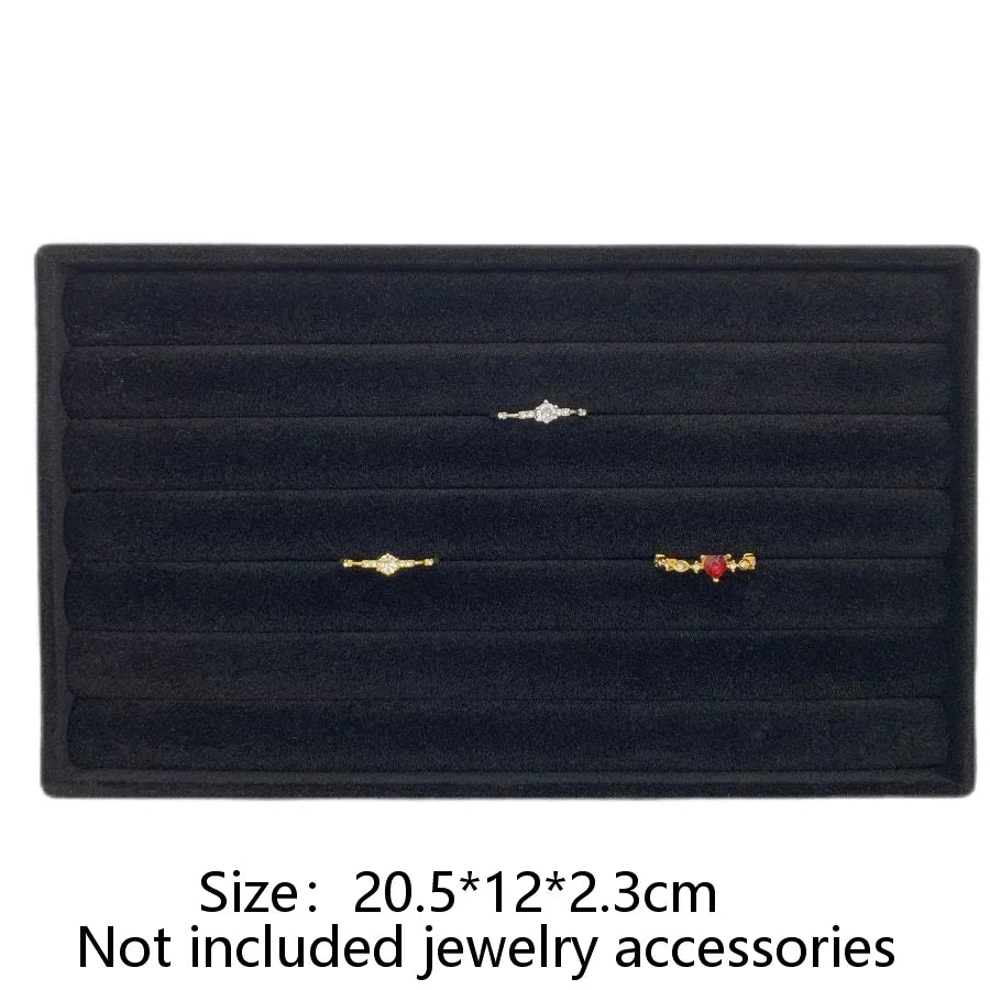 Stackable Velvet Jewellery Display Tray – Ring, Earring & Necklace Organiser Box