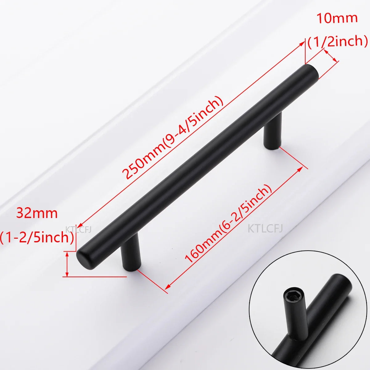 Cylindrical Metal Cabinet Handle – Silver, Black & Gold Modern Kitchen Pull