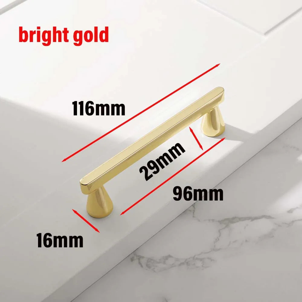 European Zinc Alloy Cabinet Handle – Brushed Copper, Pearl Grey & Gold