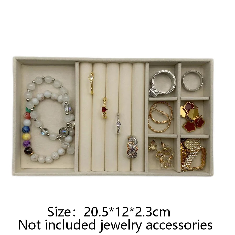Stackable Velvet Jewellery Display Tray – Ring, Earring & Necklace Organiser Box