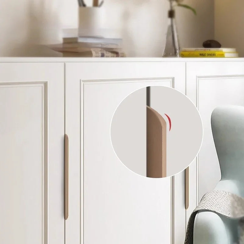 Hidden Cabinet Handle – No-Drill Cashmere Grey Minimalist Wardrobe Door Pull