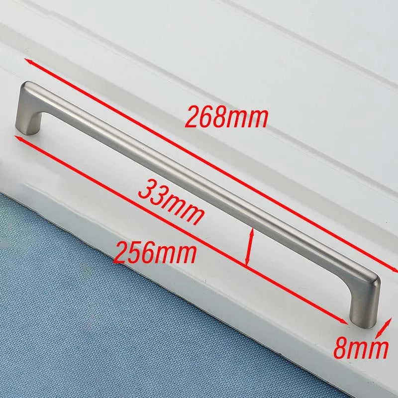 Matte Brushed Nickel Cabinet Handle – Modern Zinc Alloy Drawer Pull