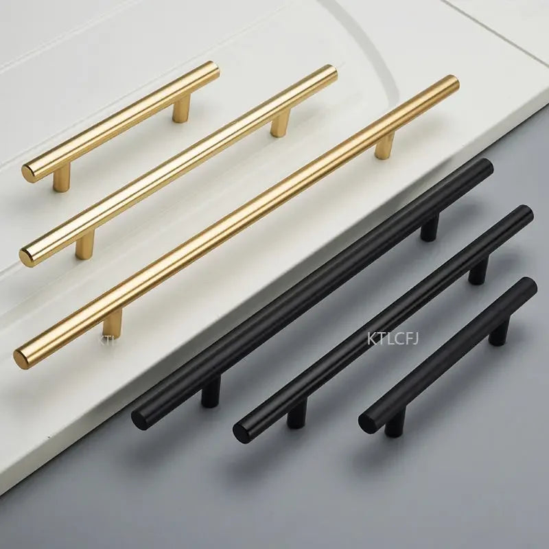 Cylindrical Metal Cabinet Handle – Silver, Black & Gold Modern Kitchen Pull
