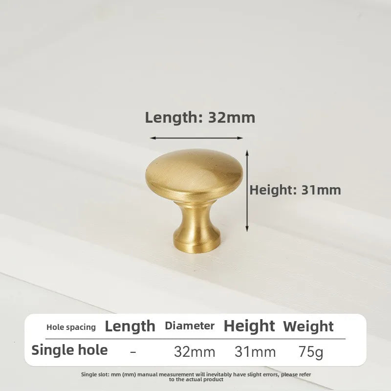 Solid Brass Cabinet Pull – French Gold Bar Handle | Ball Base Modern European