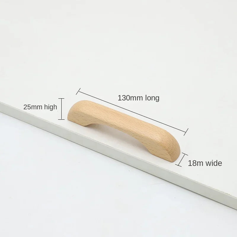 Bow-Shaped Wooden Cabinet Handle – Beech & Black Walnut Drawer Pull | Wardrobe