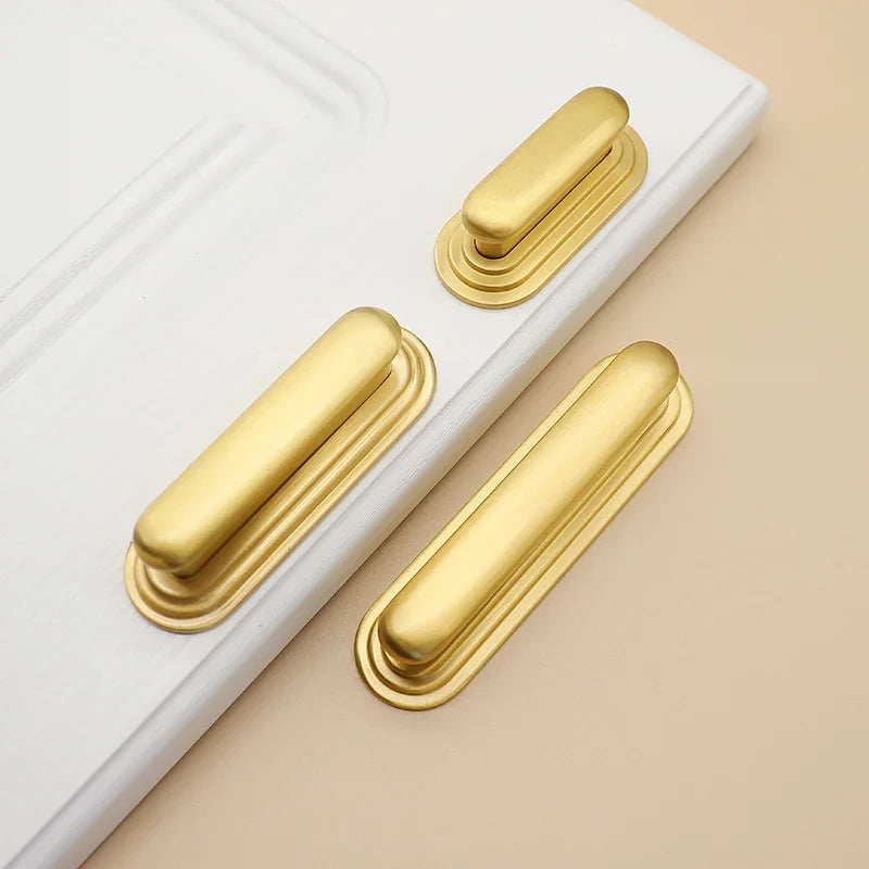 Solid Brass Cabinet Handle – Light Luxury Gold Kitchen Drawer & Wardrobe Pull