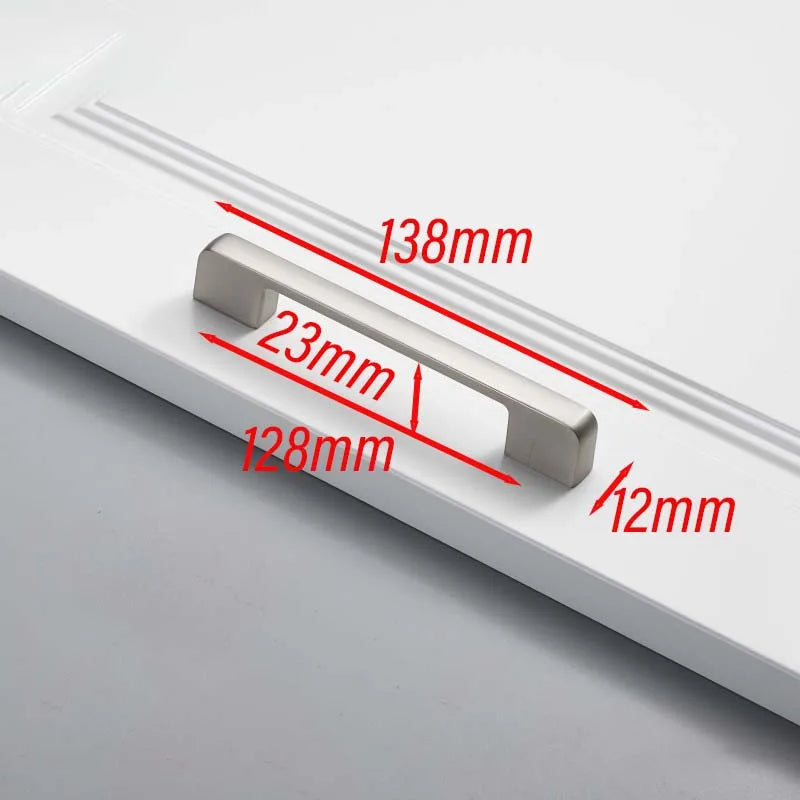 Matte Brushed Nickel Cabinet Handle – Modern Zinc Alloy Drawer Pull