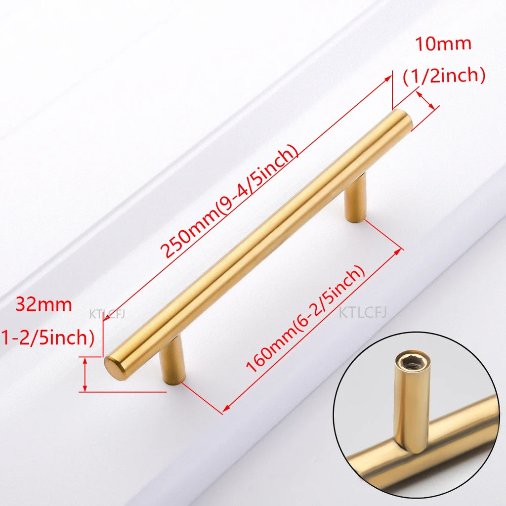 Cylindrical Metal Cabinet Handle – Silver, Black & Gold Modern Kitchen Pull