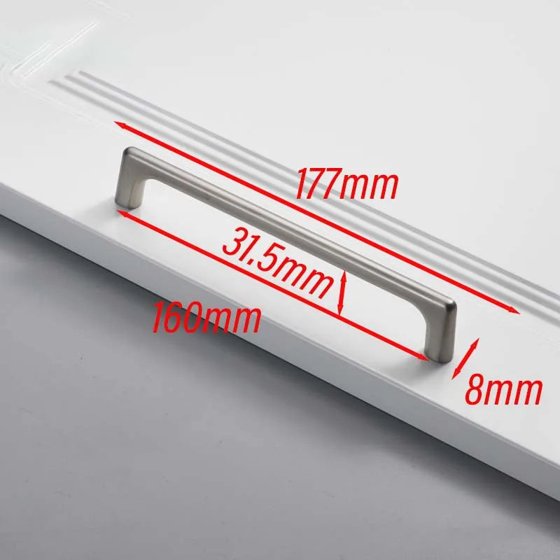 Matte Brushed Nickel Cabinet Handle – Modern Zinc Alloy Drawer Pull