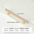 Solid Brass Cabinet Pull – French Gold Bar Handle | Ball Base Modern European