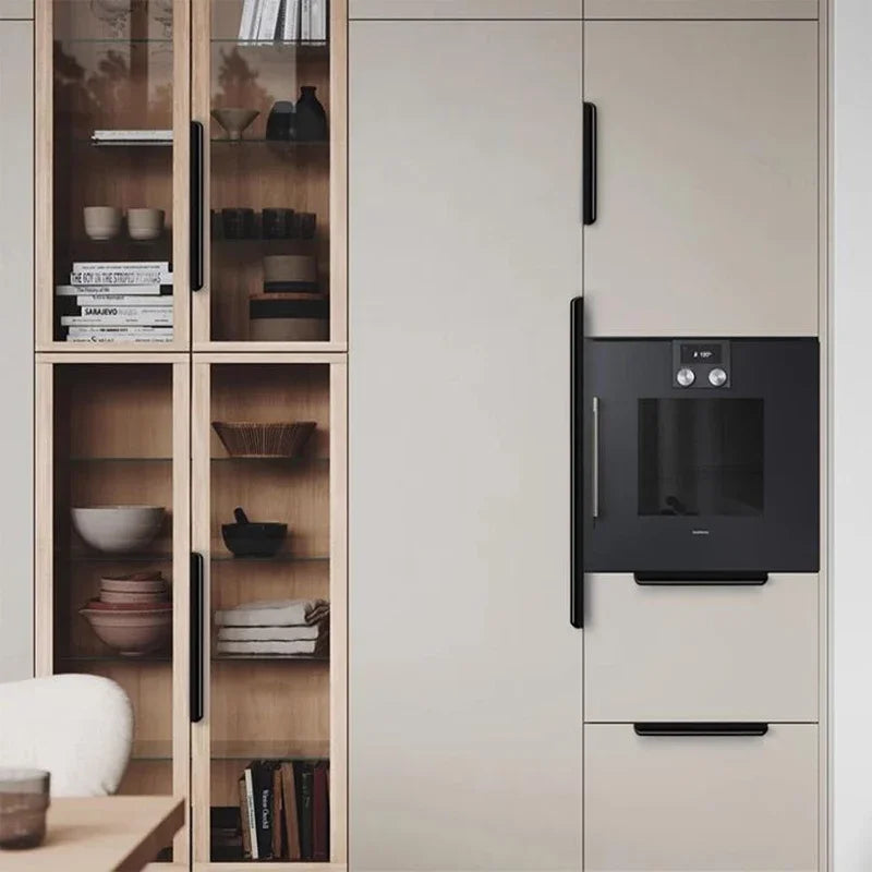Invisible Cabinet Handle – No-Drill Black Gold Edge Pull | Light Luxury Wardrobe