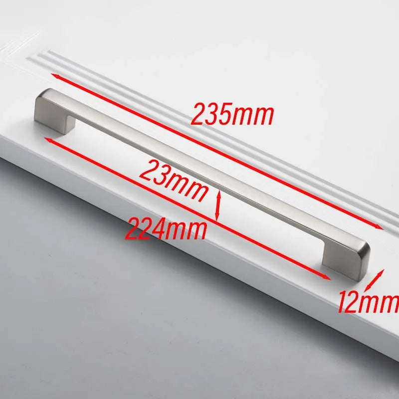 Matte Brushed Nickel Cabinet Handle – Modern Zinc Alloy Drawer Pull