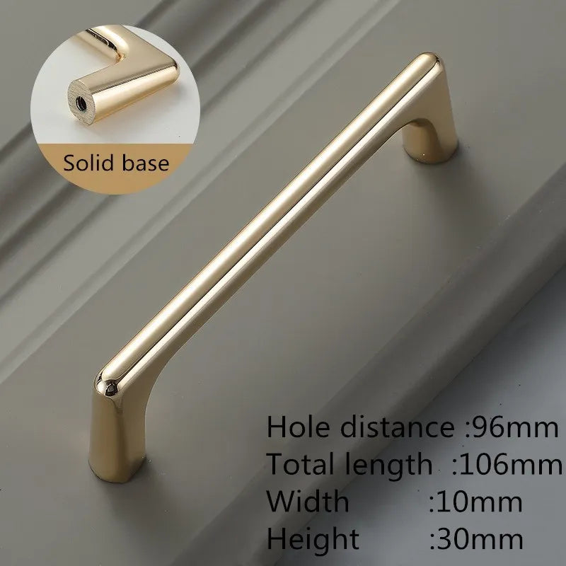 Bright Gold Zinc Alloy Cabinet Handle – Modern Door Knob & Drawer Pull | Home Hardware