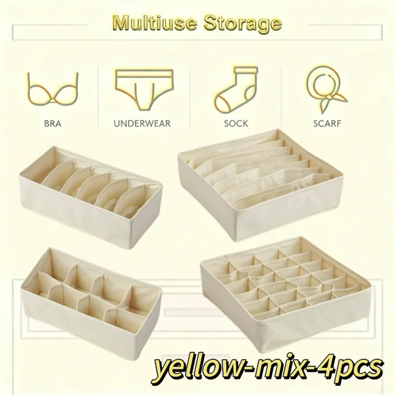 Fabric Drawer Organiser for Underwear & Socks – Storage Box for Closet & Wardrobe