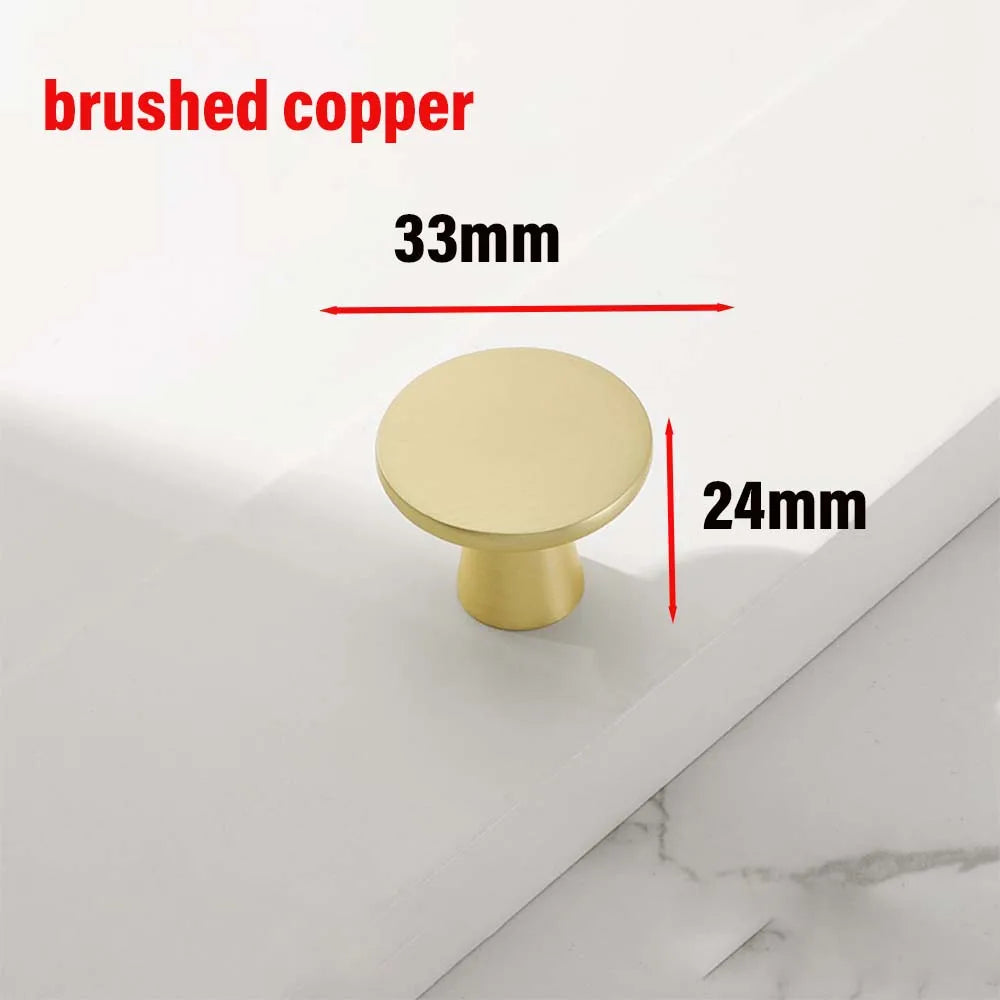European Zinc Alloy Cabinet Handle – Brushed Copper, Pearl Grey & Gold