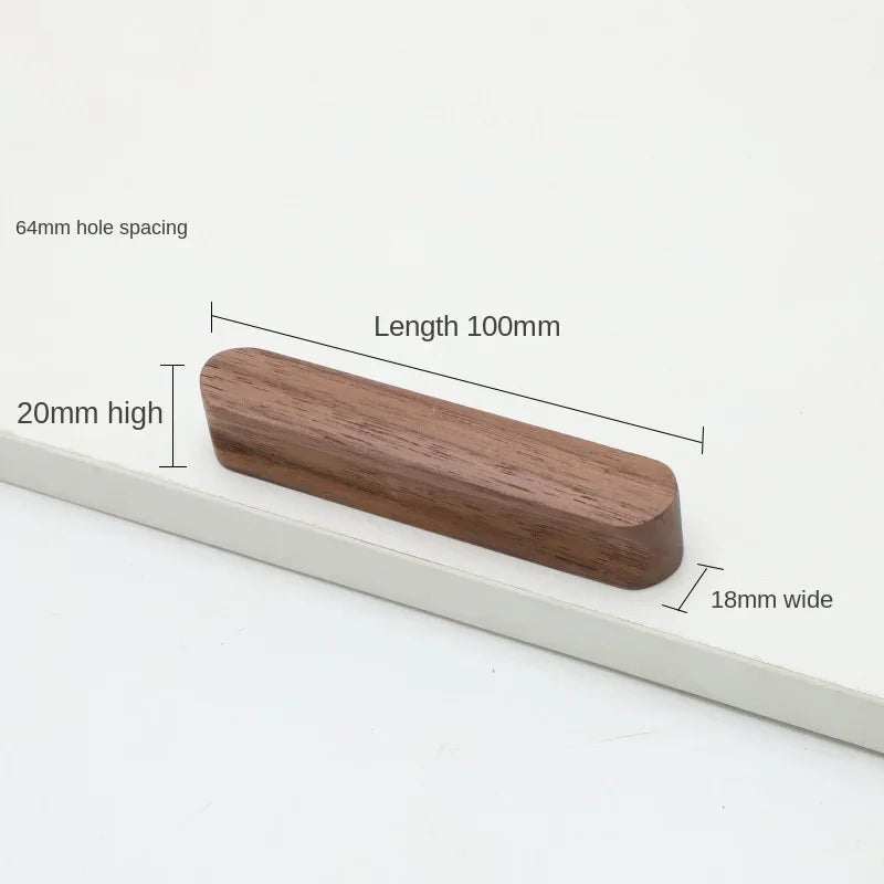 Bow-Shaped Wooden Cabinet Handle – Beech & Black Walnut Drawer Pull | Wardrobe