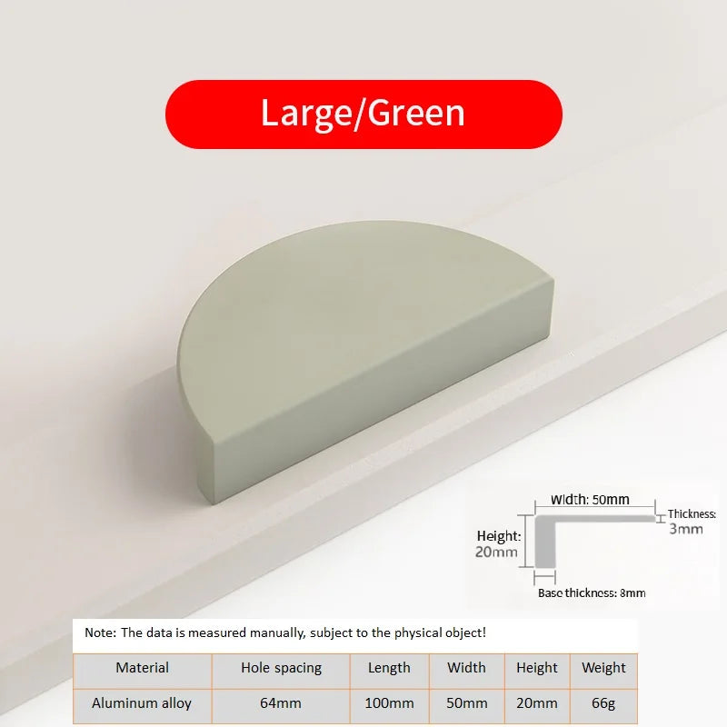 Kids Room Semi-Circle Cabinet Handle – Pastel Colour Aluminium Pull | Modern Design